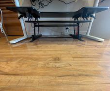 Combo - Office Desk + Desk Raiser - Vivo 122cm Black, DESK-V048V + IKEA Bekant Desk