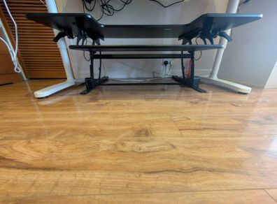 Combo - Office Desk + Desk Raiser - Vivo 122cm Black, DESK-V048V + IKEA Bekant Desk