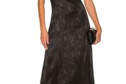 AFRM Black Snakeprint Cutout Midi Dress