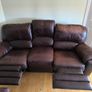Brown Leather Reclining Suite (3-Seater Sofa and 2 Armchairs) Image 2