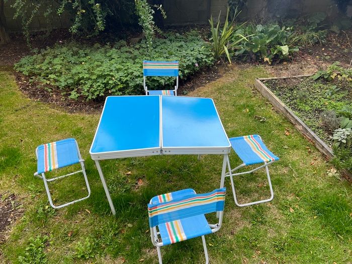 Vintage Stiliac fold up picnic table and chairs