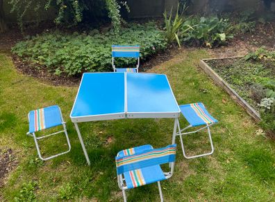 Vintage Stiliac fold up picnic table and chairs