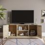Panama 2 Door 1 Shelf Flat Screen TV Unit, Living Room Furniture, Solid Pine Wood, Wax Finish Image 2