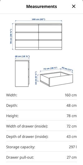 Chest of 6 drawers