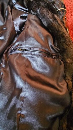creenstone navy and brown long faux fur