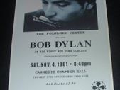 Bob Dylan New York Carnegie Chapter Hall 1961 Repro Concert Poster