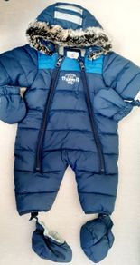 Timberland fur trimmed newborn Pramsuit