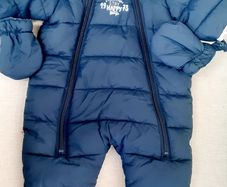 Timberland fur trimmed newborn Pramsuit