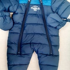 Timberland fur trimmed newborn Pramsuit