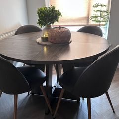 Modern Round Dining Table- Wood effect