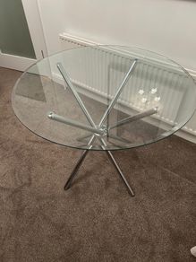 Round glass top table