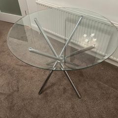 Round glass top table