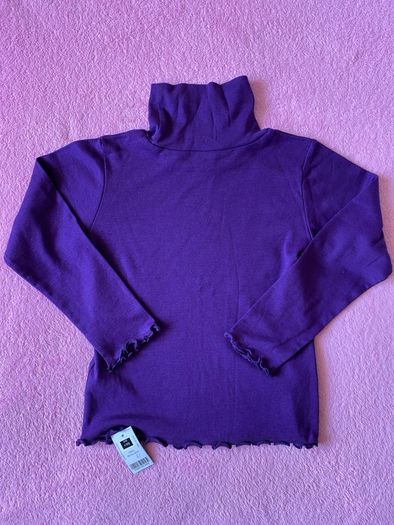 Brand new Girl's Purple Long Sleeve Ribbed Roll Neck Top