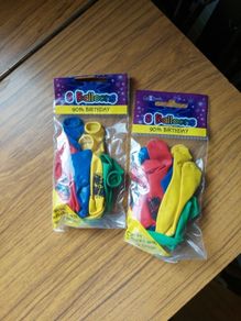 Helium 8 multiple colour balloons age 90
