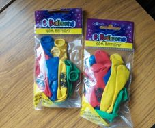 Helium 8 multiple colour balloons age 90