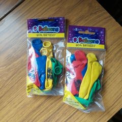 Helium 8 multiple colour balloons age 90