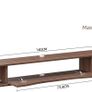 Floating TV Stand, 140cm Wall Mounted TV Cabinet,Floating TV Console,Under TV Shelf with 1 Door and 2 Cabinets, Media Entertainment Center Wall Tv Unit for Living Room Bedroom (Walnut) Image 2