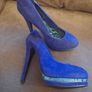 High Heels/Just Fab Anahi Blue And Teal Heels Suede And Teal Snake Skin Size 5 UK ..  38EU Womens Image 8