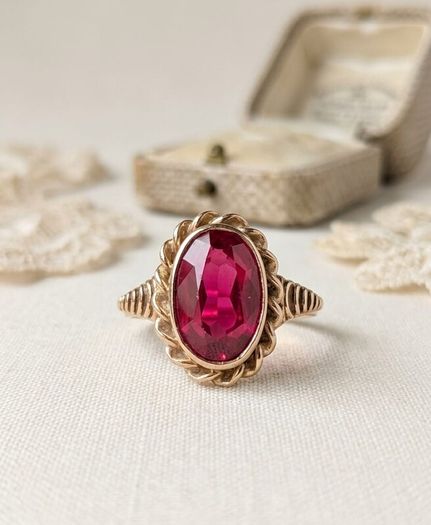 Real 14k Gold Ring with Ruby