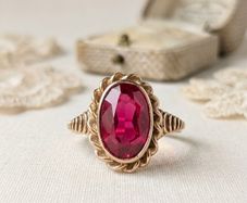 Real 14k Gold Ring with Ruby