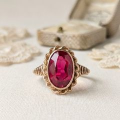 Real 14k Gold Ring with Ruby
