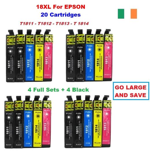 Ink Cartridges 18XL for Epson Expression Home XP-205 XP-215 XP-225 XP-305 XP-312 - XP-322XP-325.....see full models in ad.