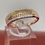 Whiter Diamond & Champagne Diamond Ring in 18K Vermeil Rose Gold Plated Sterling Silver Image 3
