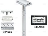 Double Edged Safety Razor with 5x WILKINSON Double Edge Shaving Razor Blades