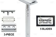Double Edged Safety Razor with 5x WILKINSON Double Edge Shaving Razor Blades
