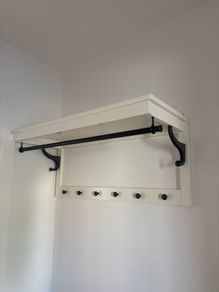 IKEA HEMNES Wall Coat Rack with Shelf & Hanging Rail White Hallway Jacket Hooks
