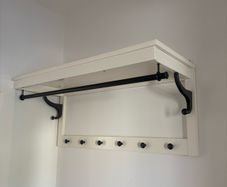 IKEA HEMNES Wall Coat Rack with Shelf & Hanging Rail White Hallway Jacket Hooks