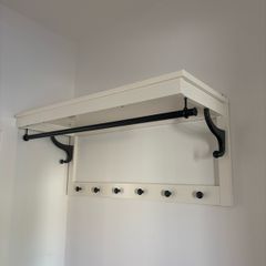 IKEA HEMNES Wall Coat Rack with Shelf & Hanging Rail White Hallway Jacket Hooks
