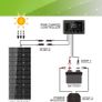 Solar Panel Kit 100 Watt 12 Volt Monocrystalline Off Grid System for Homes RV Boat + 20A 12V/24V LCD PWM Solar Charge Controller + 16ft Solar Cables with Connector + Z-Brackets for Mounting Image 2