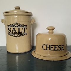 Vintage Salt & cheese moira stoneware