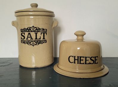 Vintage Salt & cheese moira stoneware