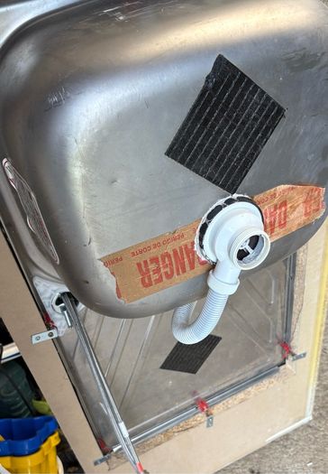 kitchen sink tap and worktop
