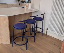 3 Blue Nooma Hogo Designer Kitchen Bar Stools