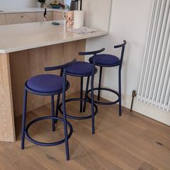 3 Blue Nooma Hogo Designer Kitchen Bar Stools