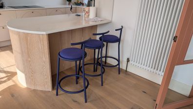 3 Blue Nooma Hogo Designer Kitchen Bar Stools