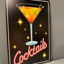 Cocktails Neon style Tin Metal Sign Image 2