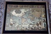 Vintage Gold Foil Picture Of The World