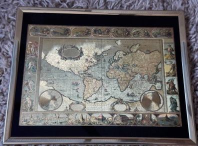 Vintage Gold Foil Picture Of The World