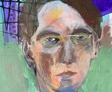 Original W.B Yeats William Butler Yeats Portrait in Abstract Painting by Artist
