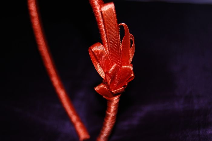 Handmade orange satin hairband