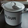 Vintage Enamel Flour Bin Image 2