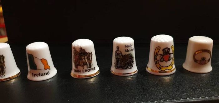 Collection of Bone China Irish Themed Thimbles