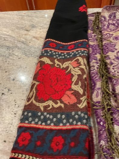 ladies scarfs and beaded bag
