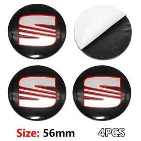 56mm Car Badge Wheel Center Cover Stickers Hub Caps Decal for Seat Cordoba Toledo Cupra Ateca Leon Mk1 Mk2 Mk3 5f 1p Ibiza 6f FR