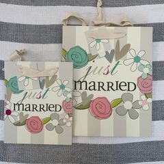 'Just Married' Gift Bags Set of 2, Large and Medium