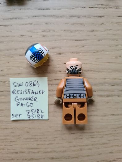 lego sw0864 resistance gunner paige, set star wars 75182, 75188